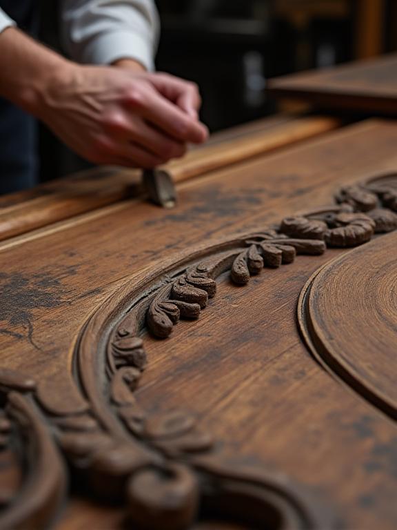 Restauratie van een antieke houten kast